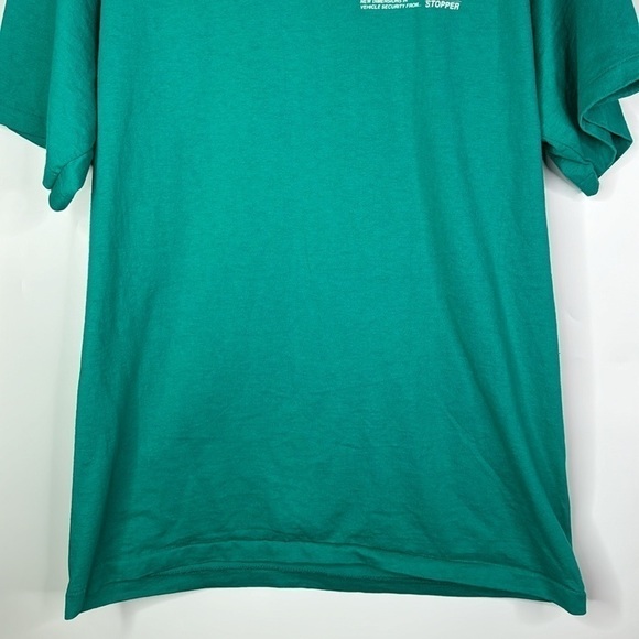 Vintage Oneita Python Vehicle Security Racing Tshirt Teal Green XL - Picture 4 of 8